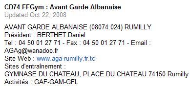 AVANT GARDE ALBANAISE RUMILLY